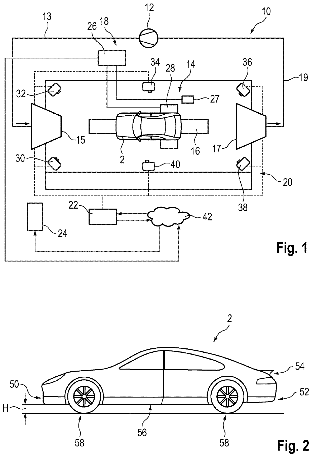 Wind tunnel for a motor vehicle and method for operating a wind tunnel