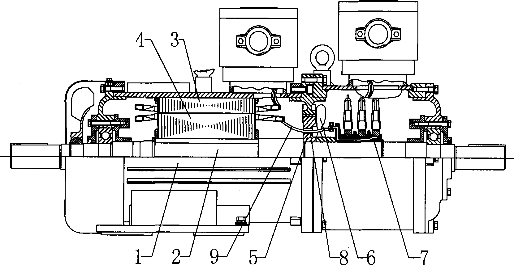 Fan and dust board device of electric motor