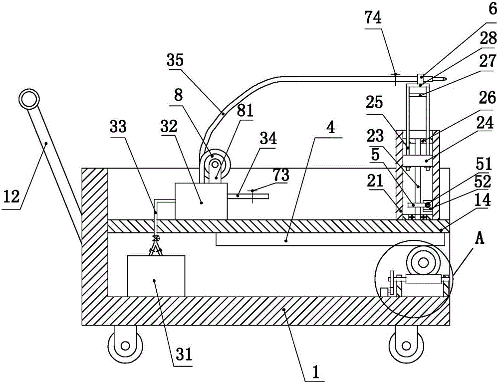 Simple oil injecting device of hydraulic mechanism