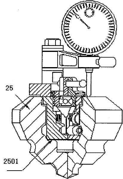 Measuring instrument for the axial position of the r-groove of the roller cone bit for oil