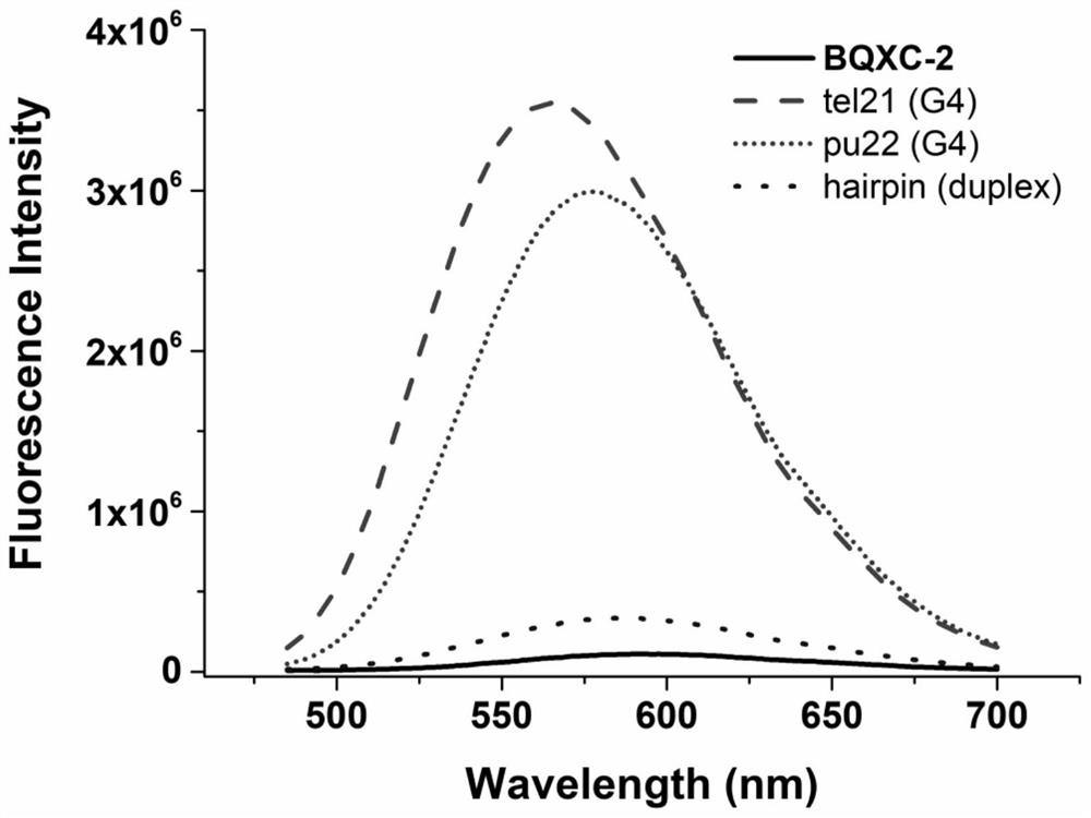 A kind of preparation method of quinoxaline fluorescent probe and its application in detecting g-quadruplex