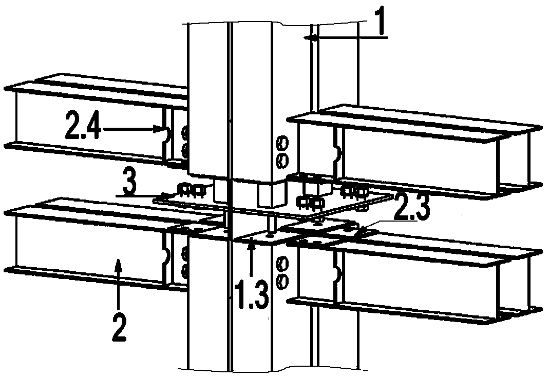 Box-type house permanent module beam-column joint with cross-shaped steel plate and installation method thereof