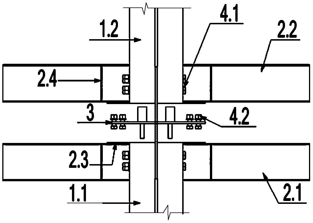 Box-type house permanent module beam-column joint with cross-shaped steel plate and installation method thereof