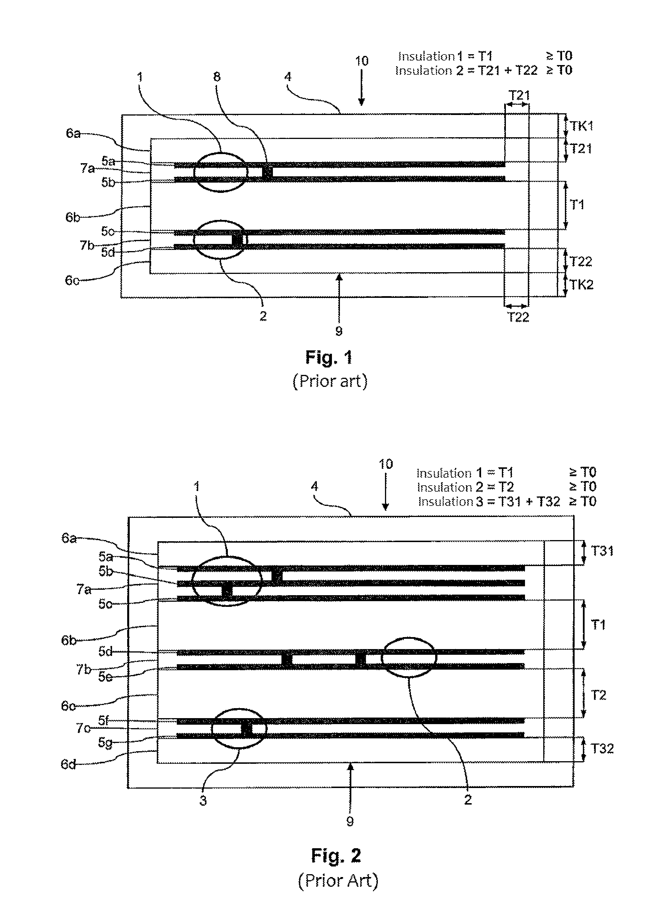 Planar transmitter with a layered structure