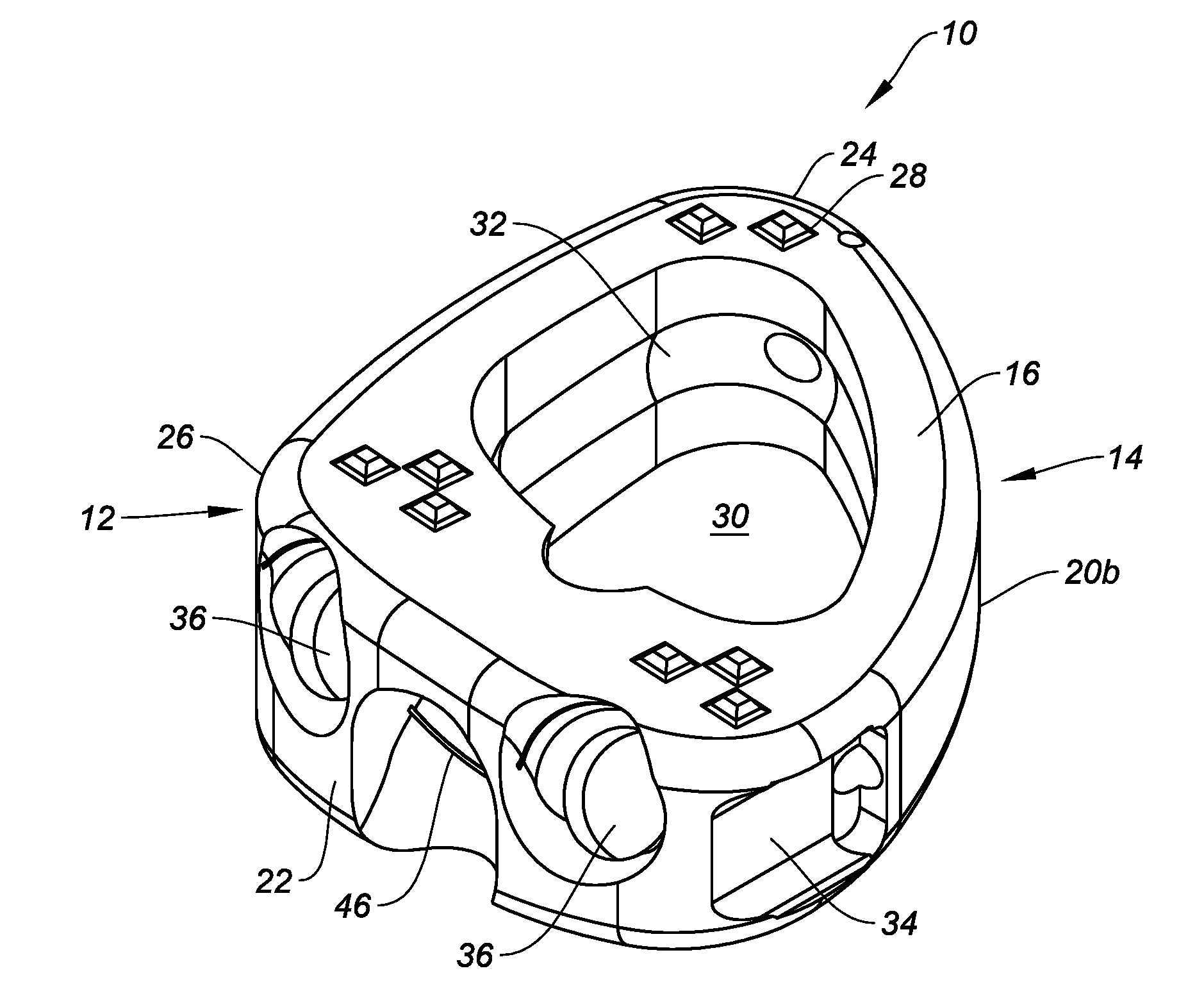 Spinal implants configured for tissue sparing angle of insertion and related methods