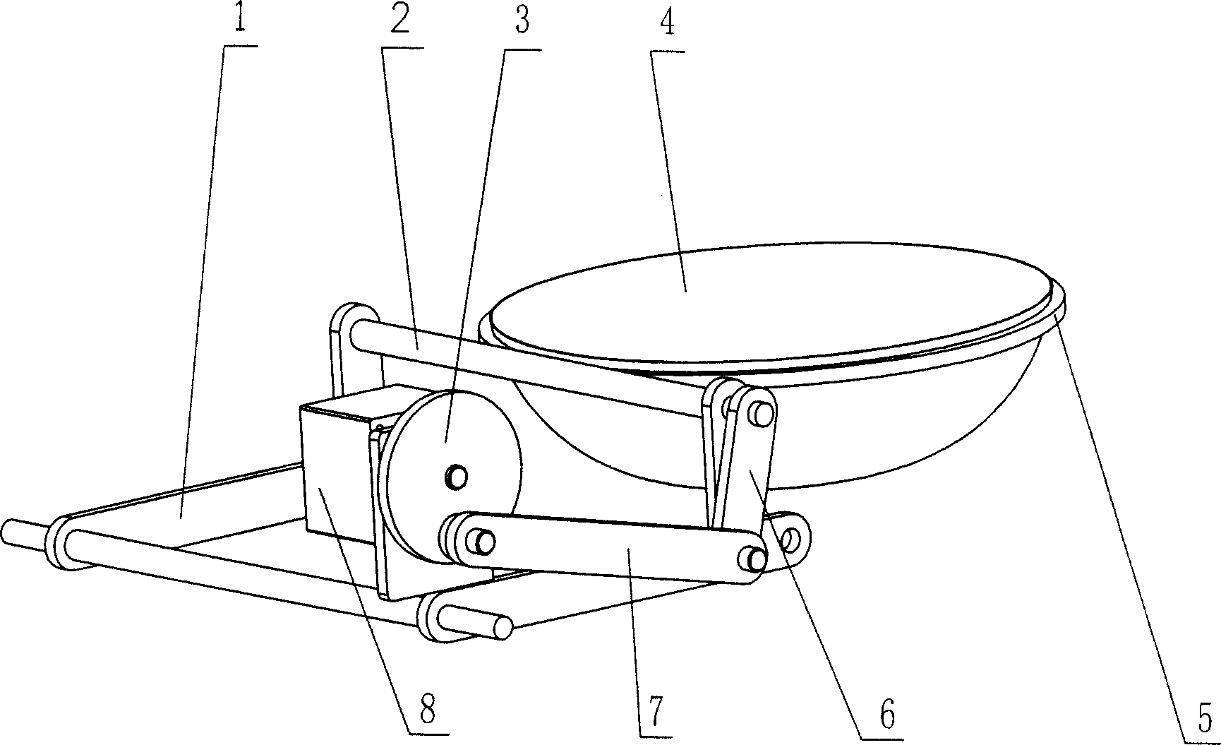 Method and device for turning-over fried dish in pan