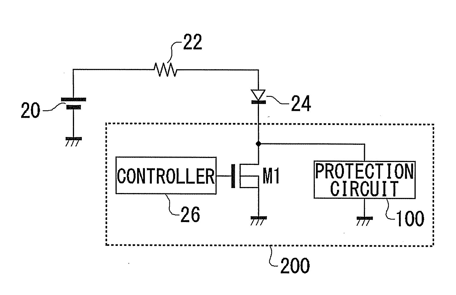 Protection circuit, and semiconductor device and light emitting device using such protection circuit