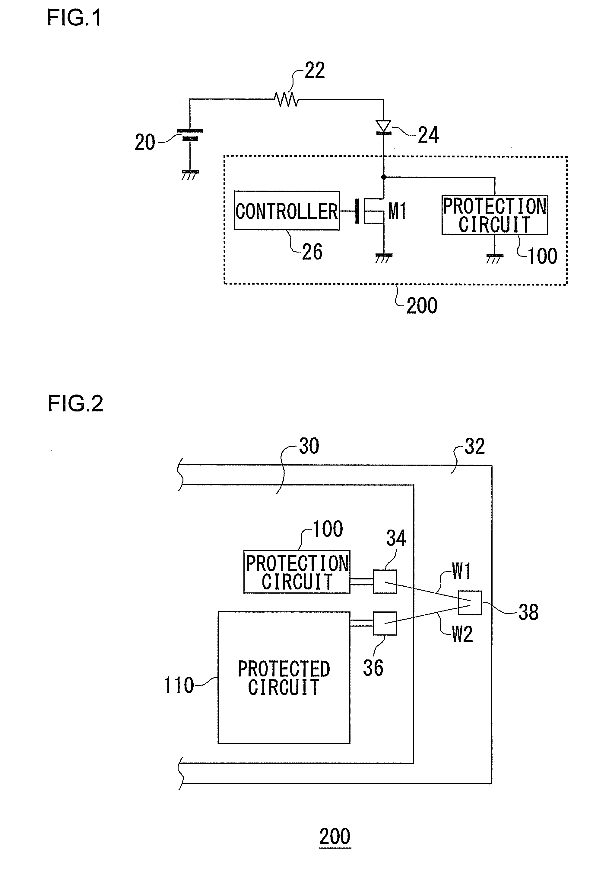 Protection circuit, and semiconductor device and light emitting device using such protection circuit