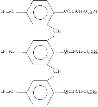 Tri-anionic-nonionic surfactant and preparation method thereof