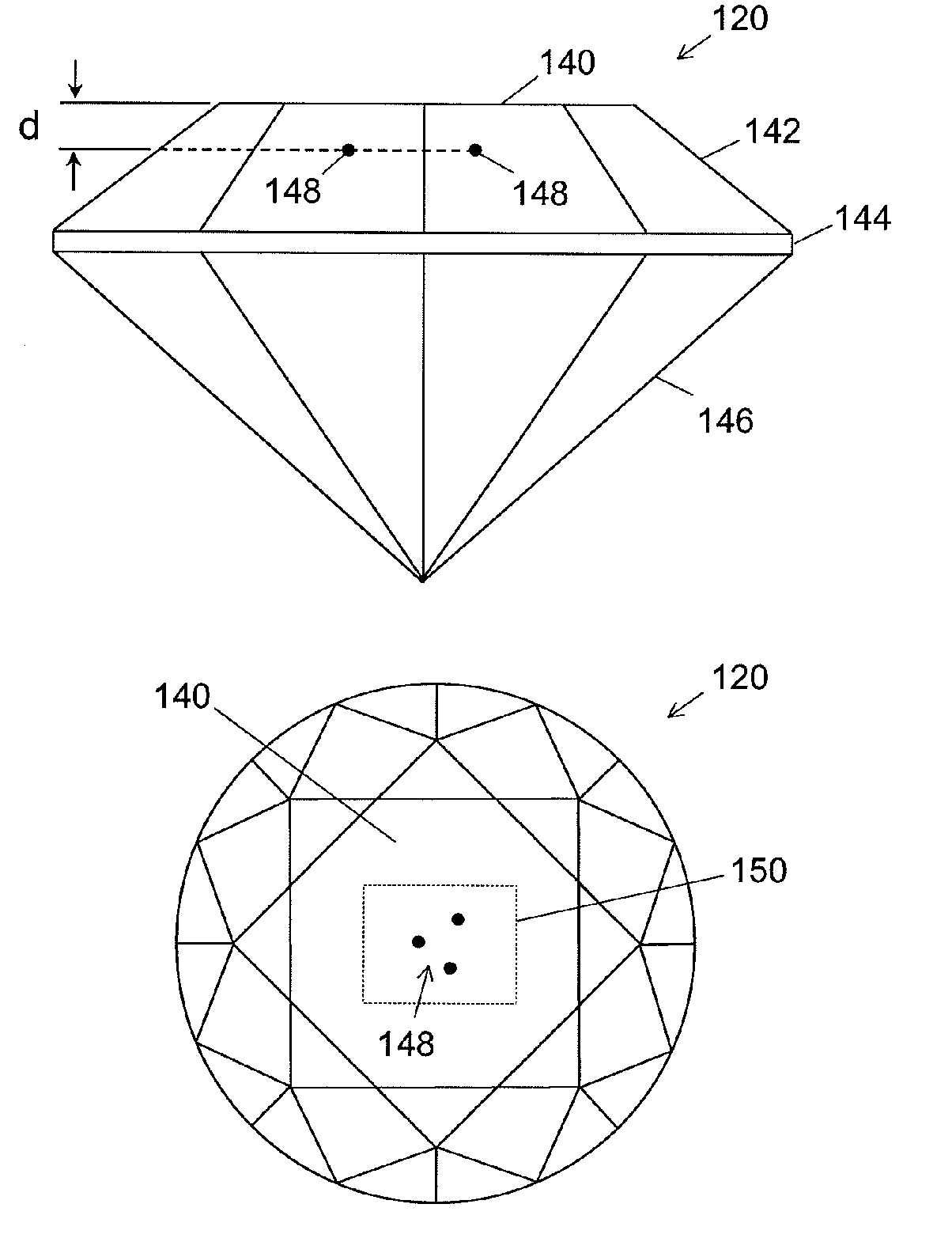 Method and system for laser marking in the volume of gemstones such as diamonds