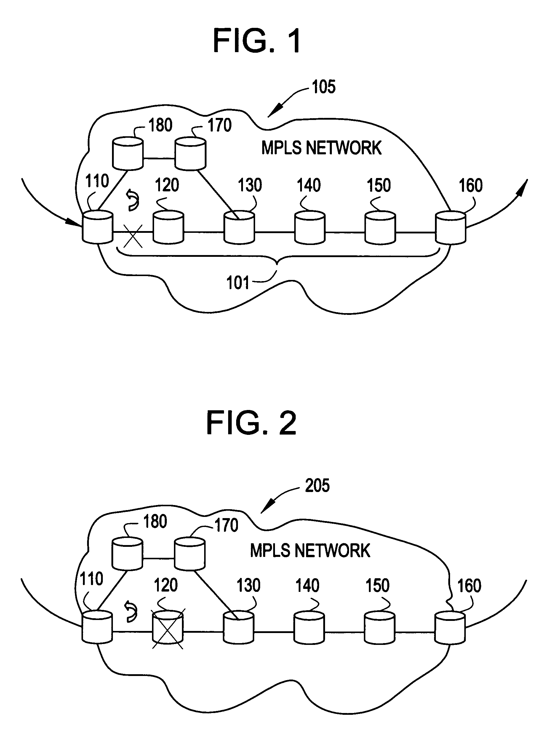 Methods and devices for re-routing MPLS traffic