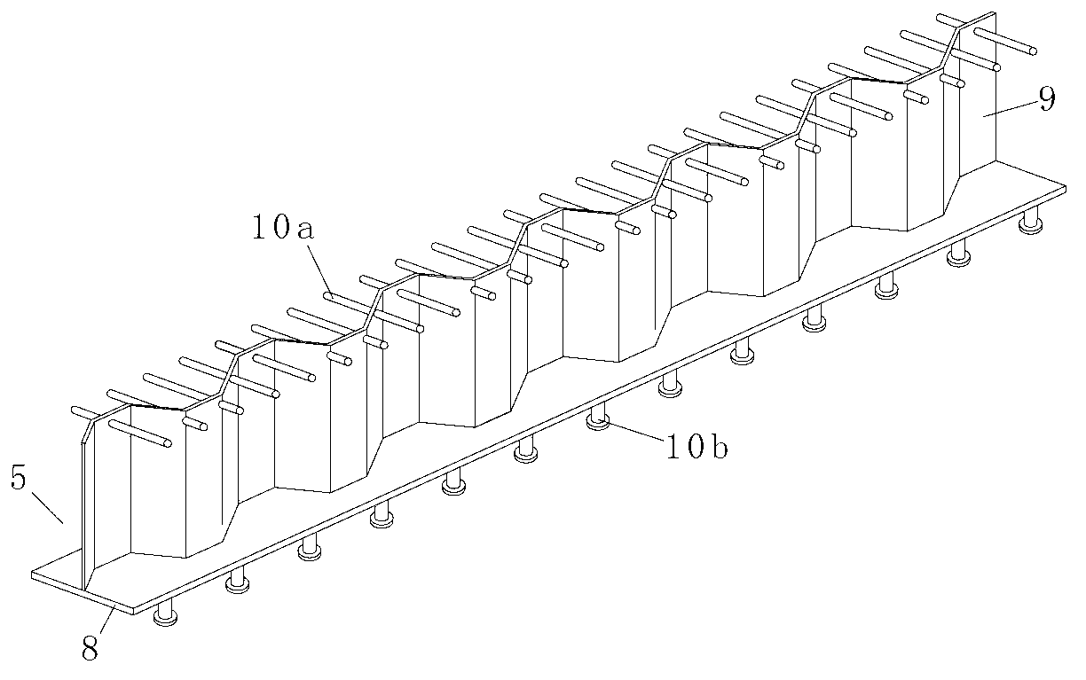 Roadbed slab non-tensile stress construction method based on combined channel girder