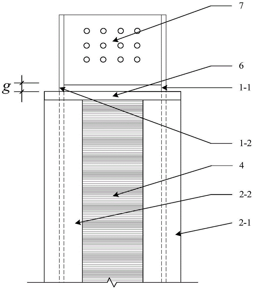 A separate anti-buckling brace connected by wavy webs