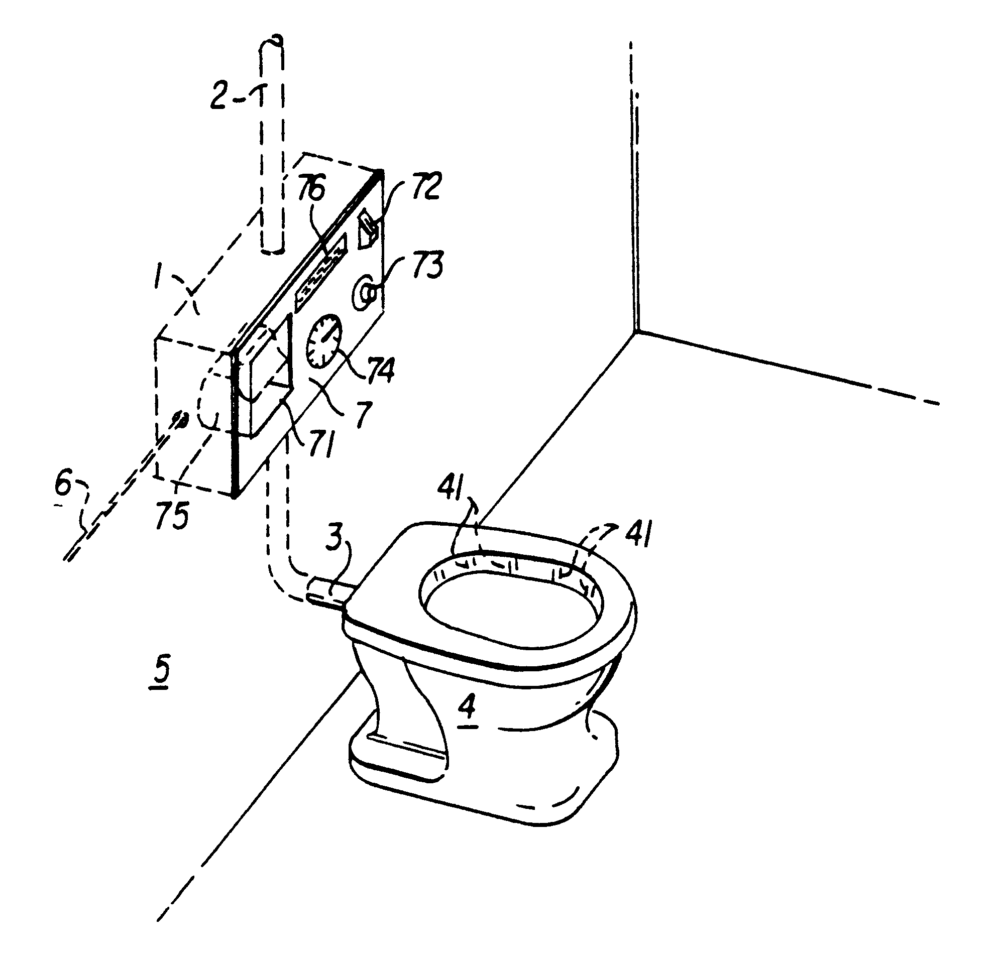 Flushing, cleaning device for service of sanitary fixtures