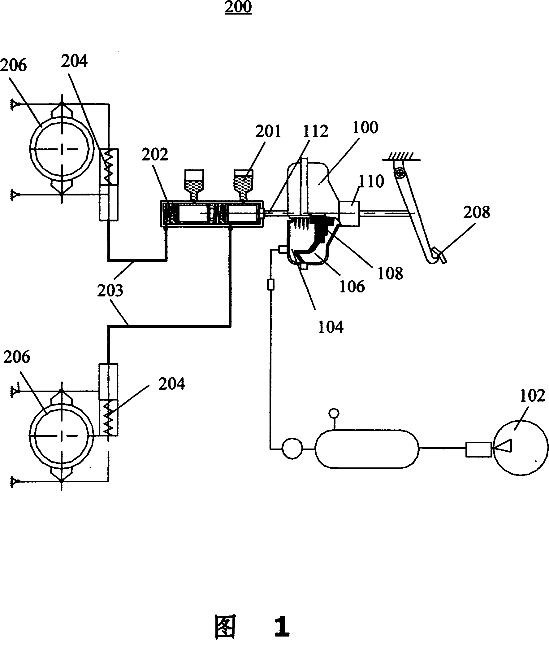 Hydraulic brake mechanism and vacuum auxiliary brake device