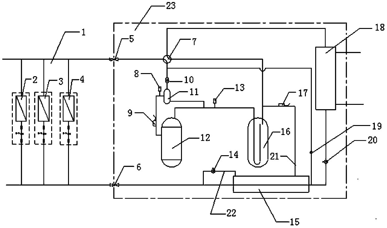 A control method for water-cooled multi-line refrigeration