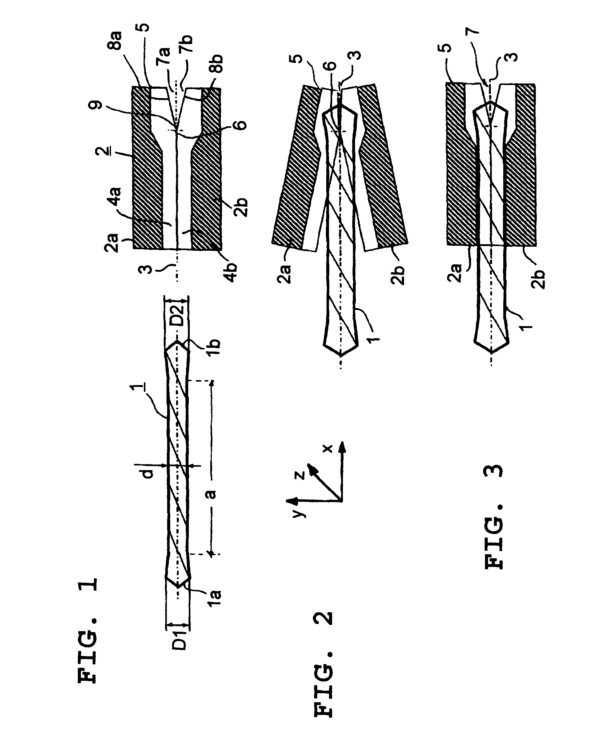 Combination of the chucking device and a drill and a chucking device for a drill with cutting tips on both ends