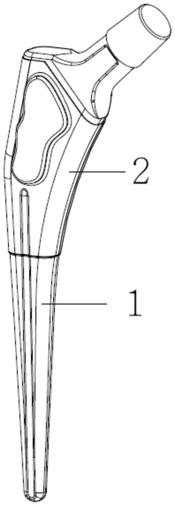 Three-dimensional femoral stem and manufacturing method