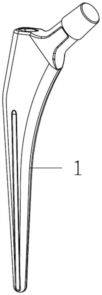 Three-dimensional femoral stem and manufacturing method