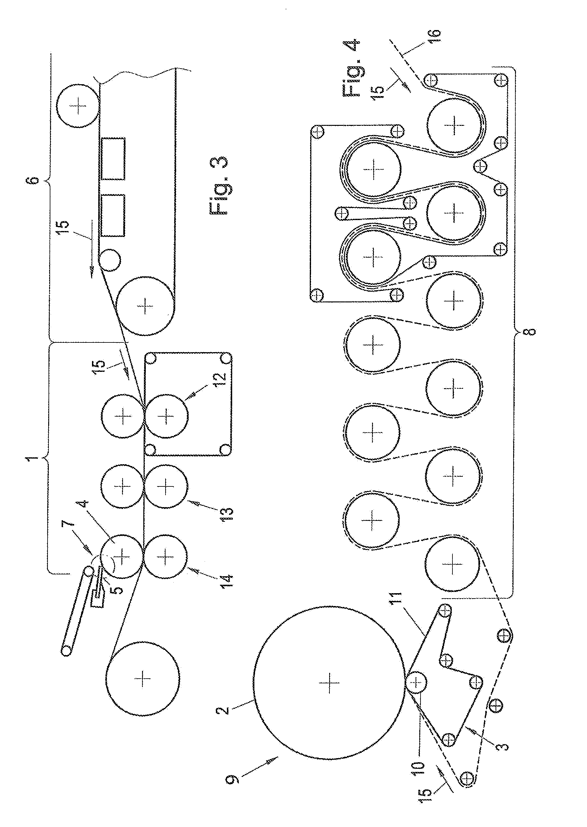 Method for producing crepe paper that is smooth on one side