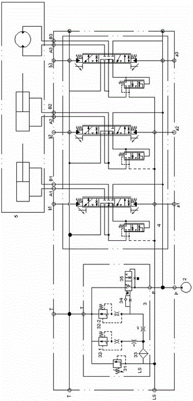 Flow distributors for construction machinery