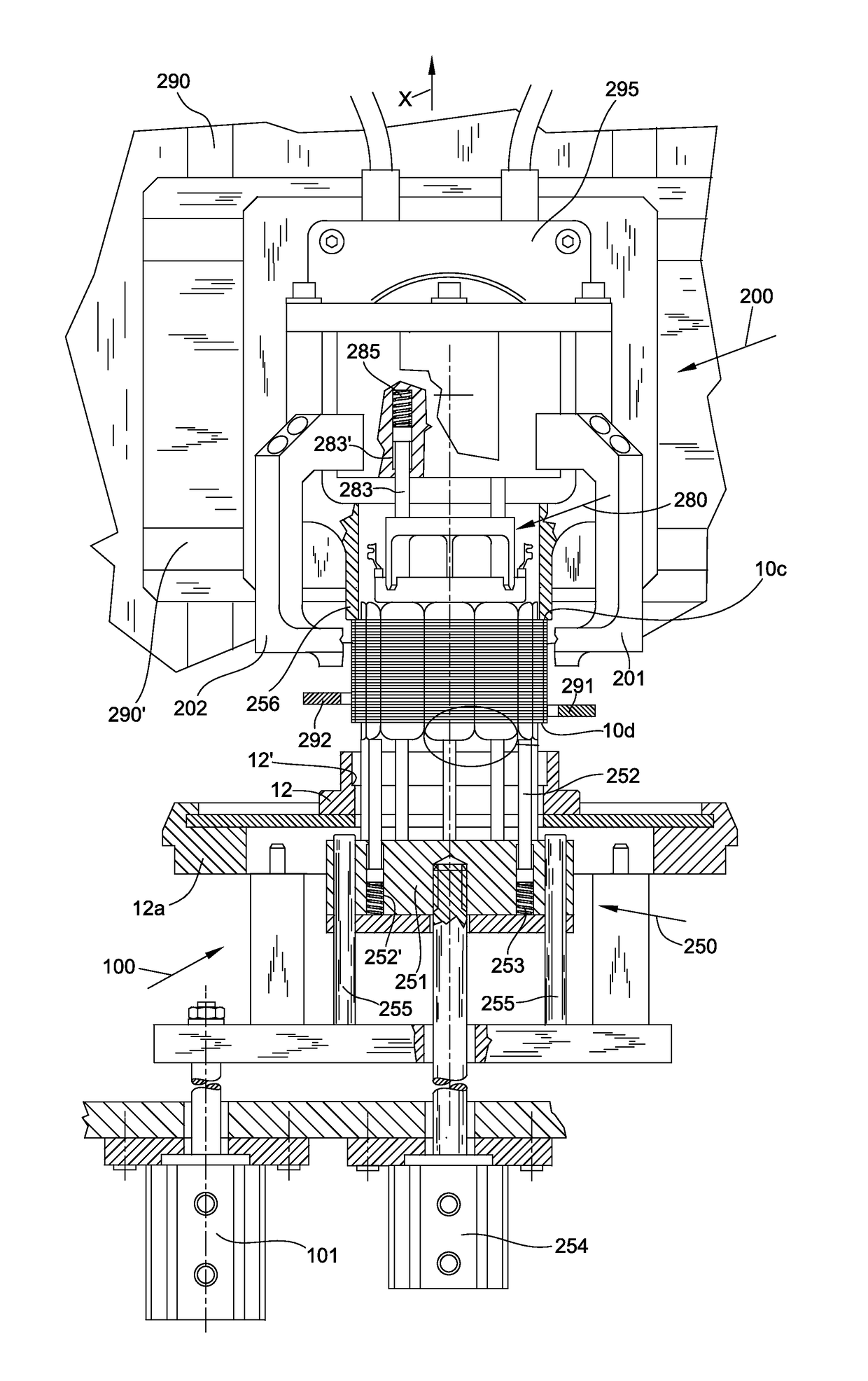 Apparatus for producing wound stators of dynamo electric machines formed from assembly of pole segments