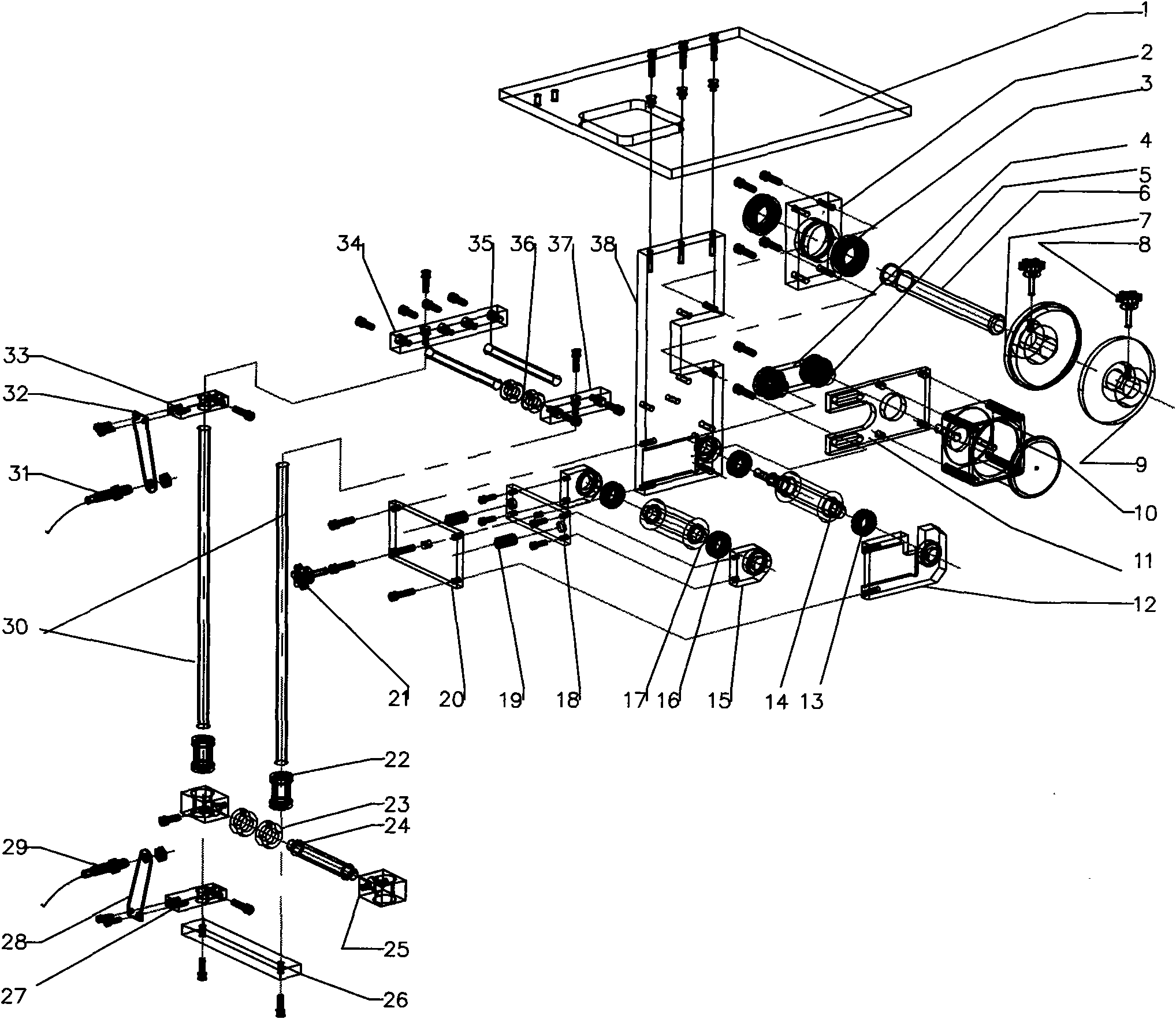 Single-sided tape tension control mechanism