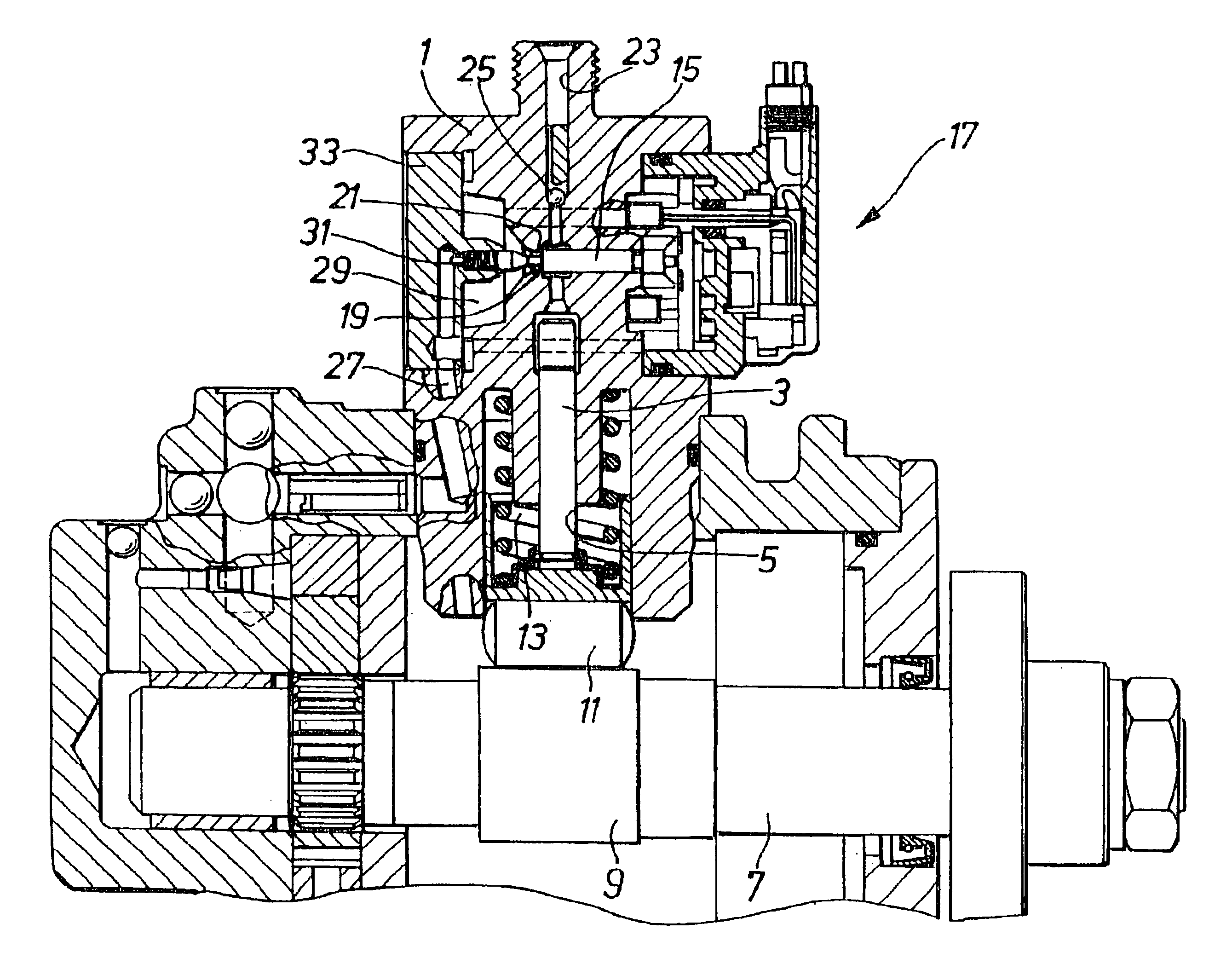 Single-die injection pump for a common rail fuel injection system