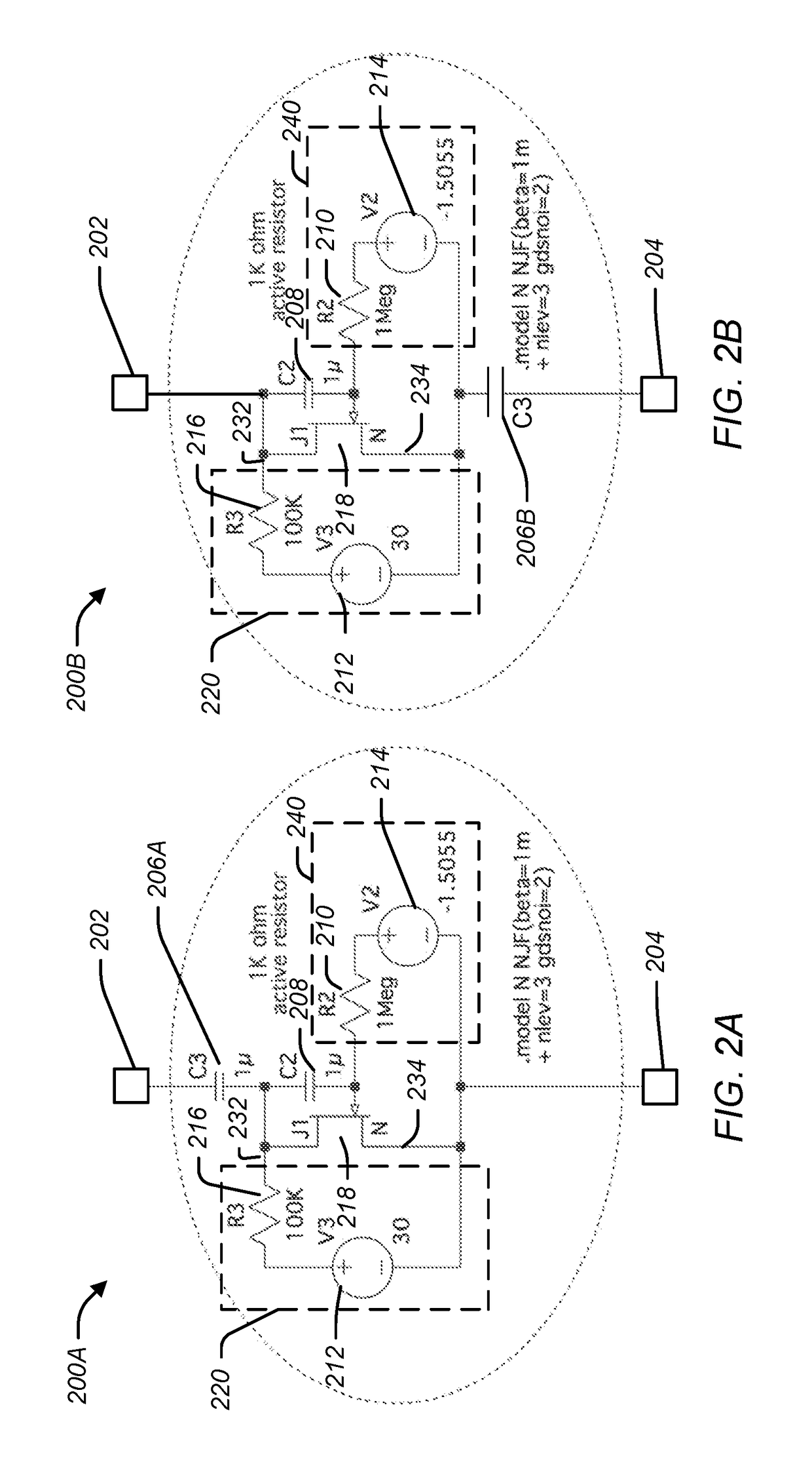 Active differential resistors with reduced noise