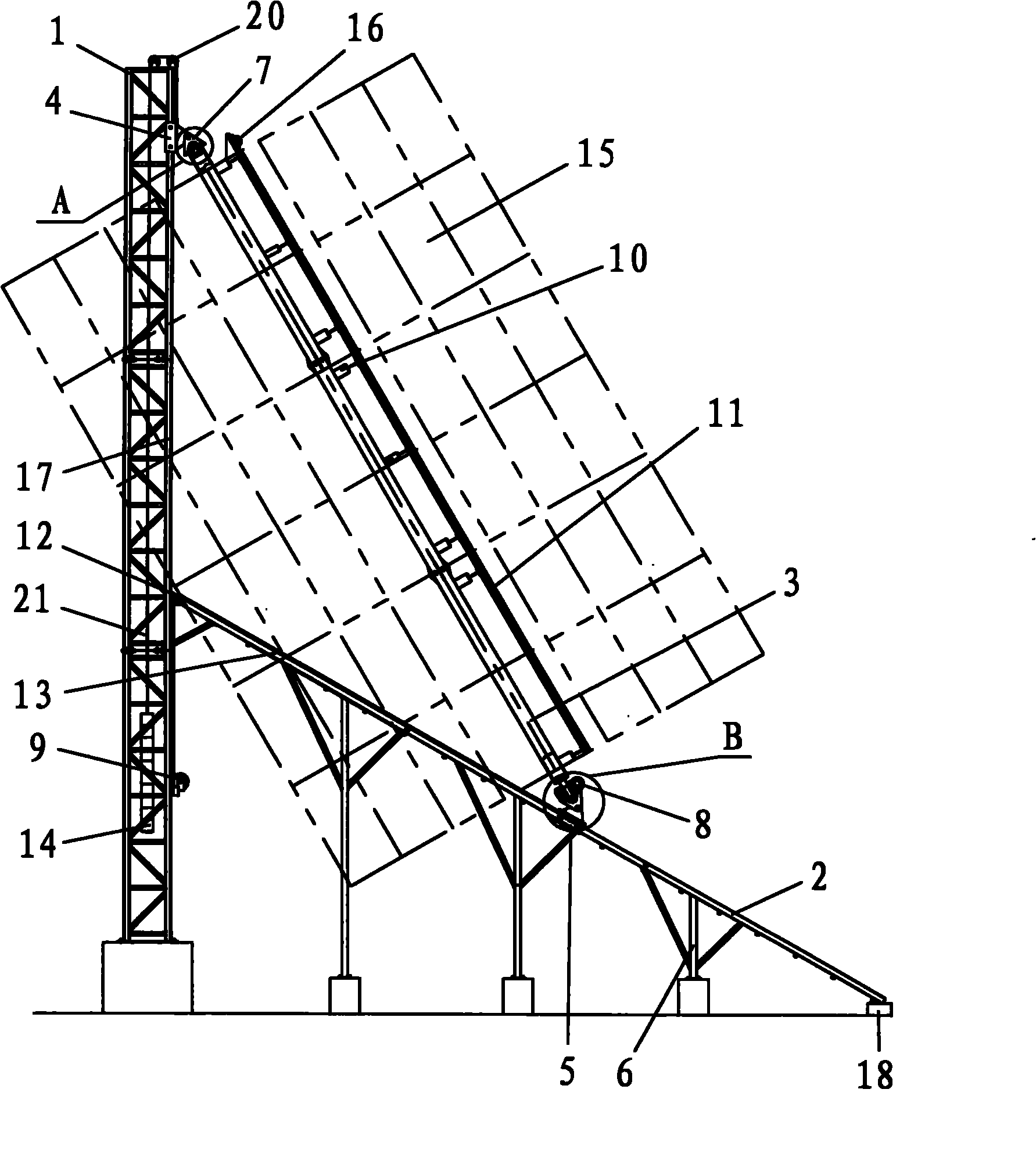 Tower type photovoltaic tracking power generation system