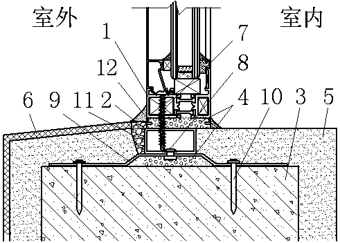 Structure and construction method of aluminum alloy window