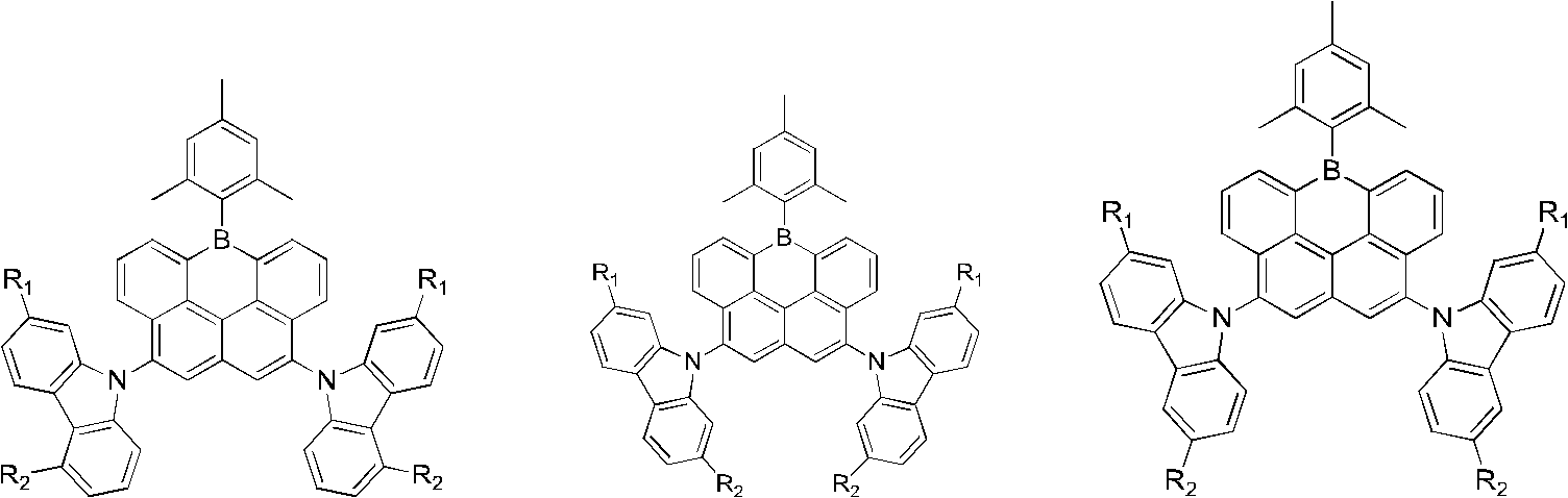 6-mesitylene-6h-6-boron hetero benzo[cd]pyrene derivative containing substituted or non-substituted carbazolyl, and preparation method and application thereof, and luminescent device comprising same