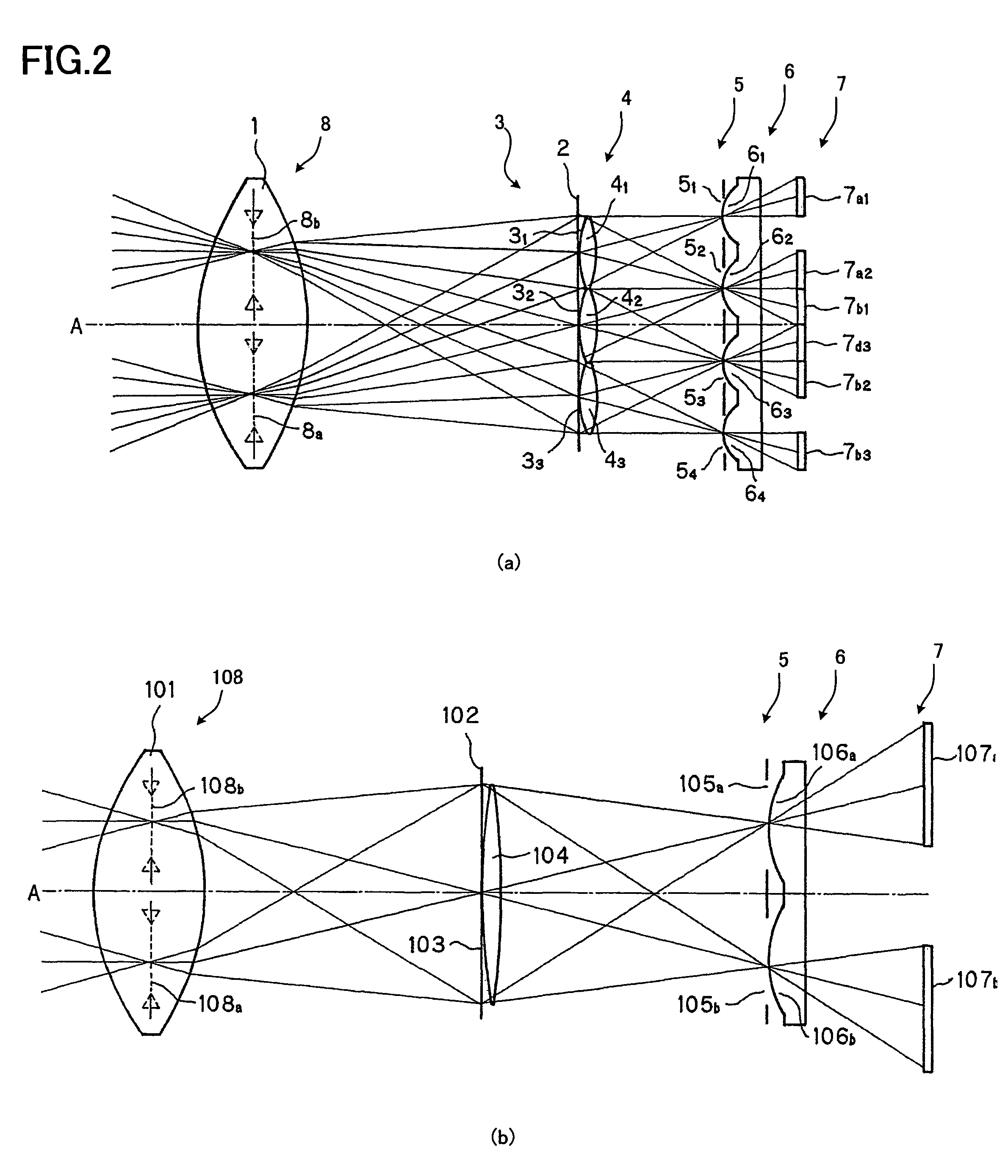 Focus detection optical system having a plurality of focus detection areas, and imaging apparatus incorporating the same