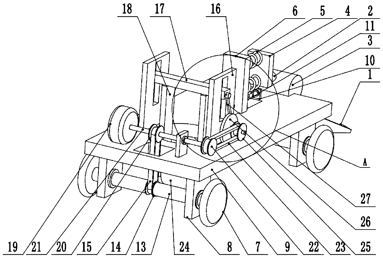 Agricultural planting soil turning device in field of agricultural machinery