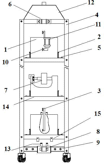 Spatial three-dimensional layout type quickly-composite brush electroplating diamond wire saw device
