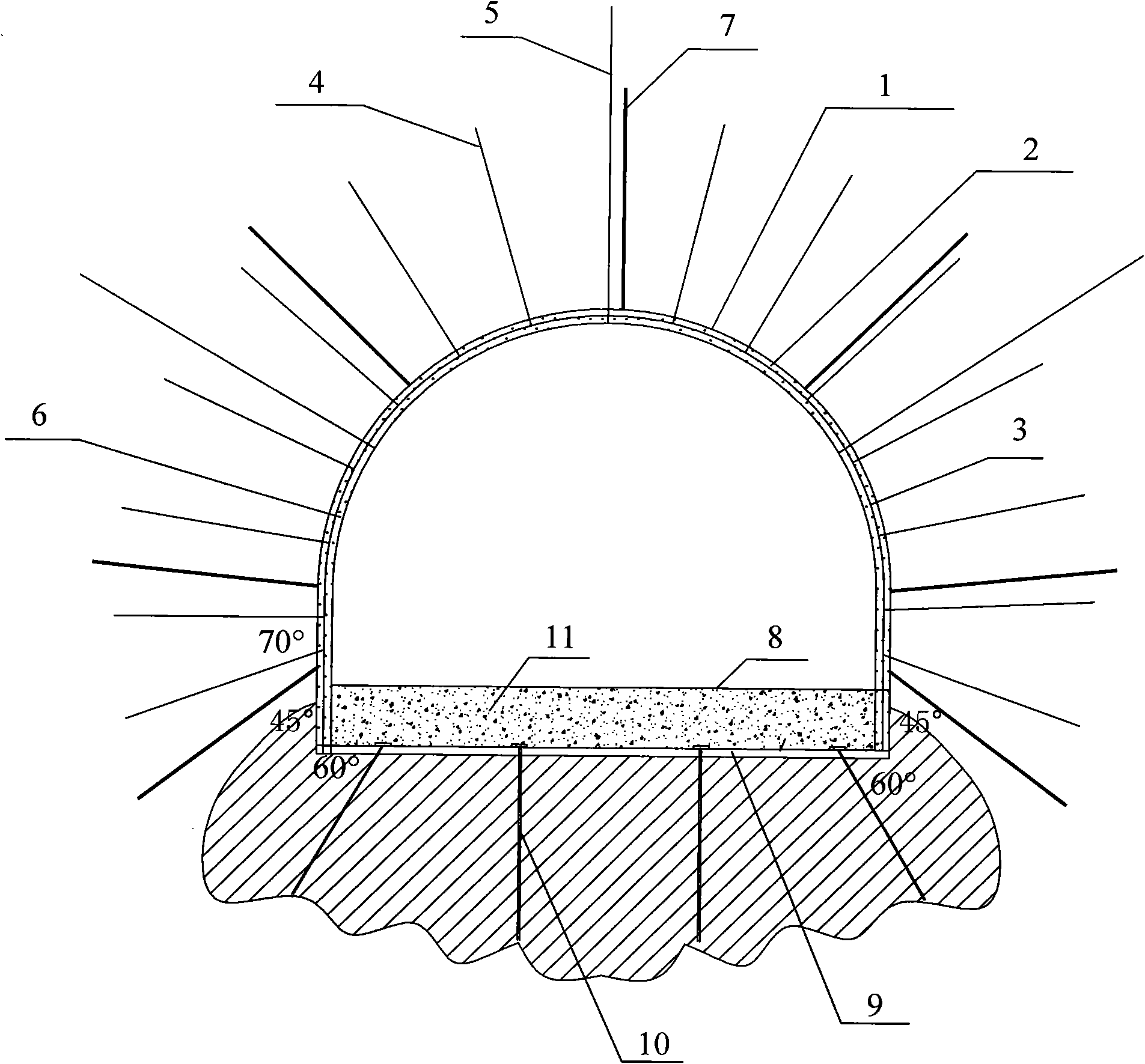 Deep well tunnel cable anchor rigid-flexible coupling support and surrounding rock overall reinforced support method