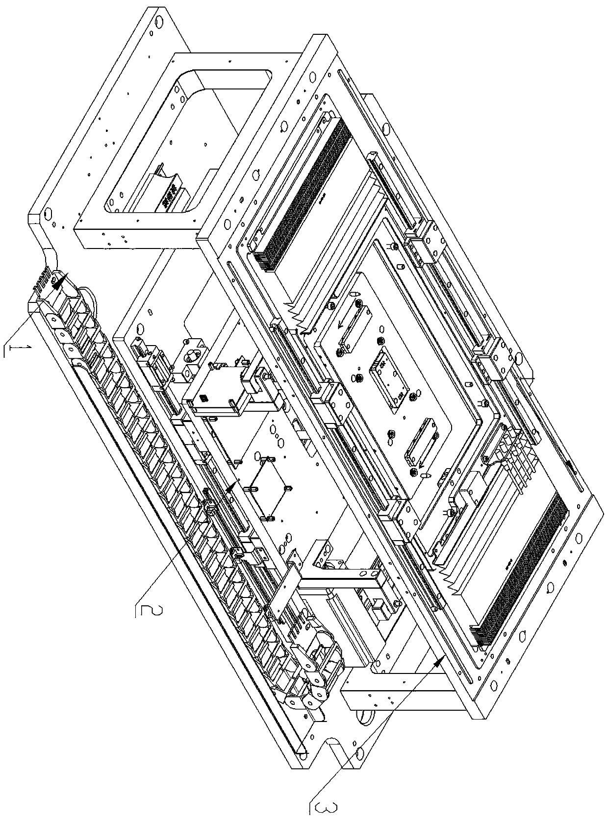 X-axis interlocking transverse moving structure