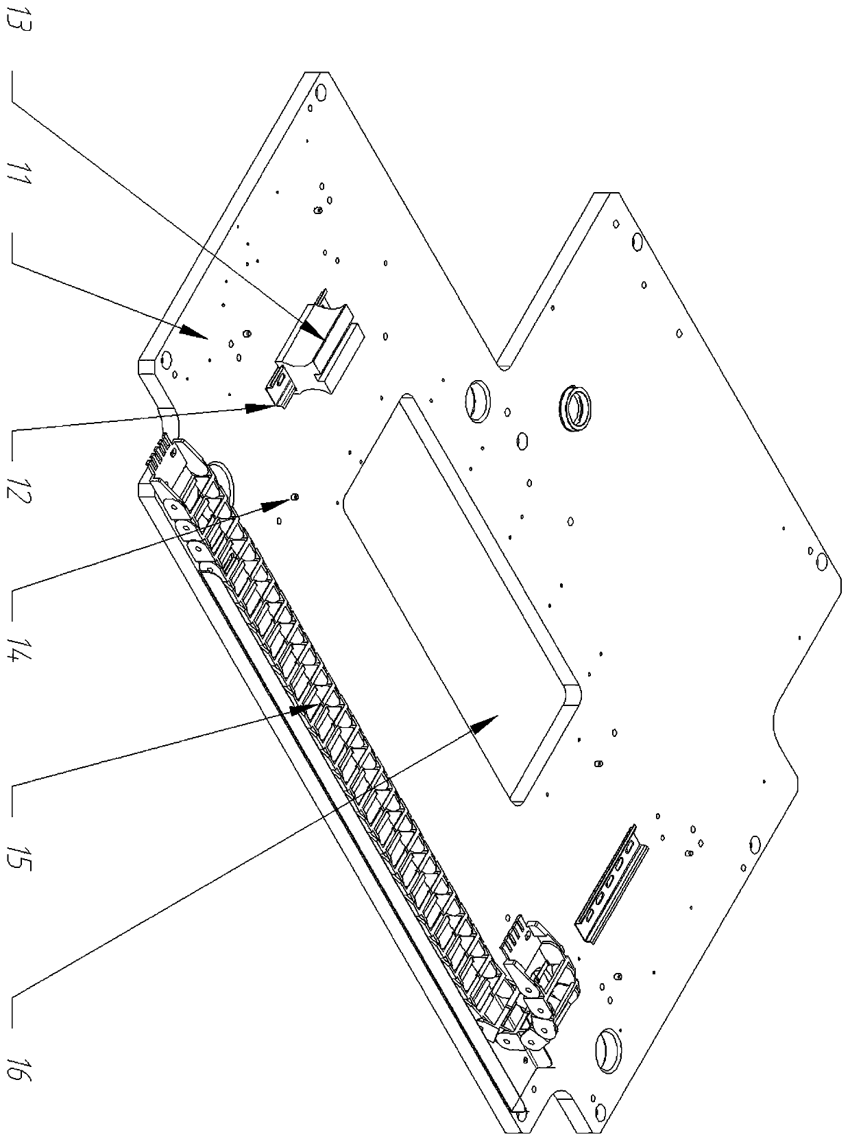 X-axis interlocking transverse moving structure