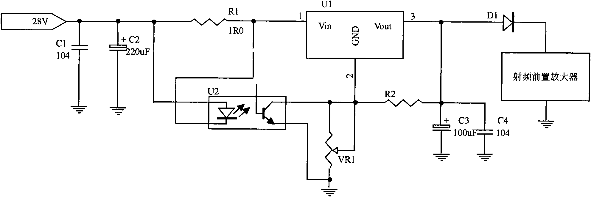 Current protection device of preamplifier