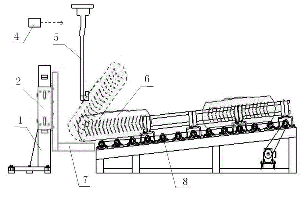 Automatic unhooking machine of tyre conveying line