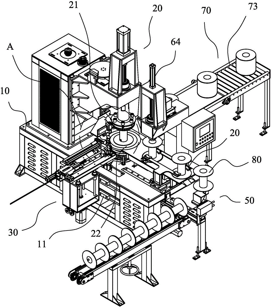 Automatic wire take-up reel rocking machine