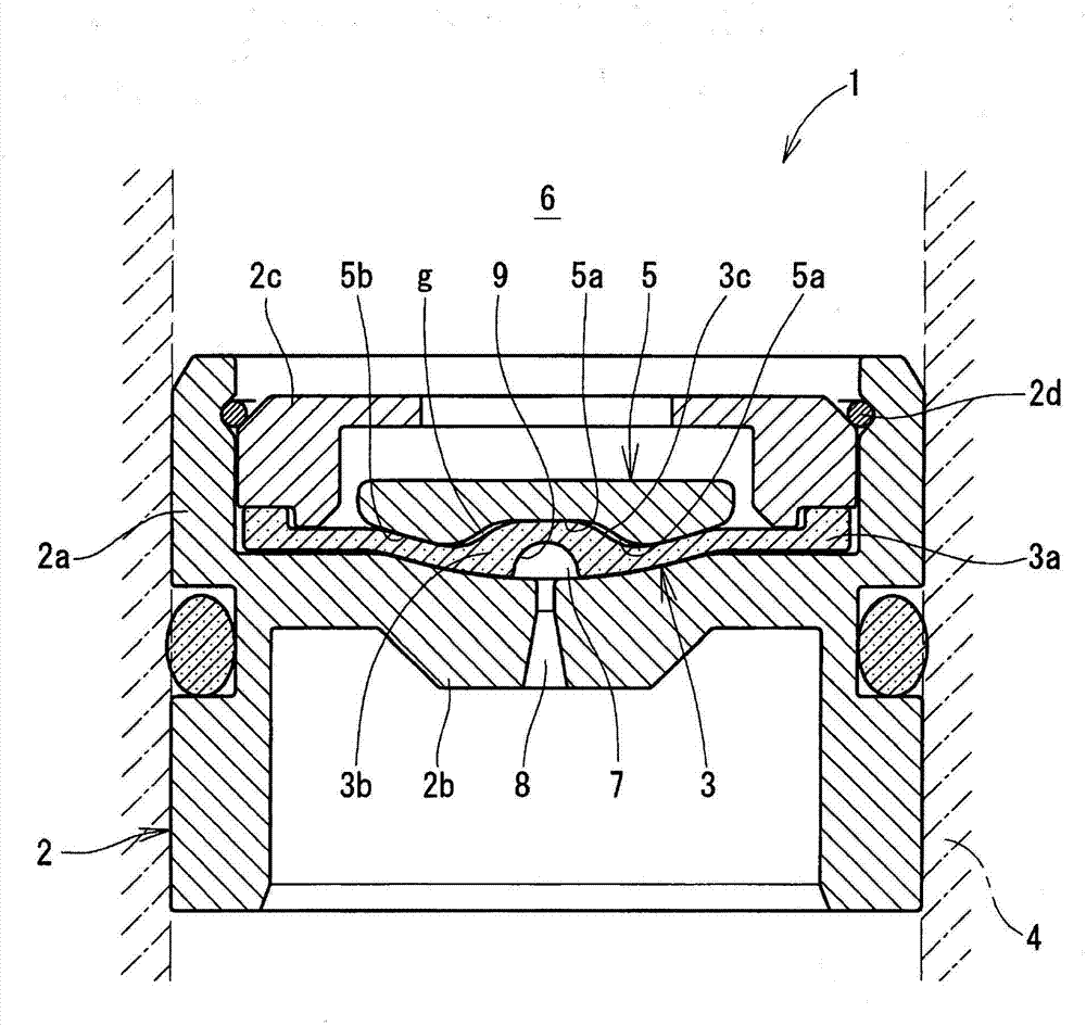 Diaphragm device and pressure regulating reservoir using the same