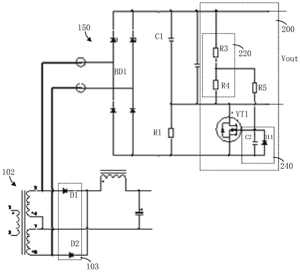 Rectifier diode peak suppression circuit and electric welding equipment