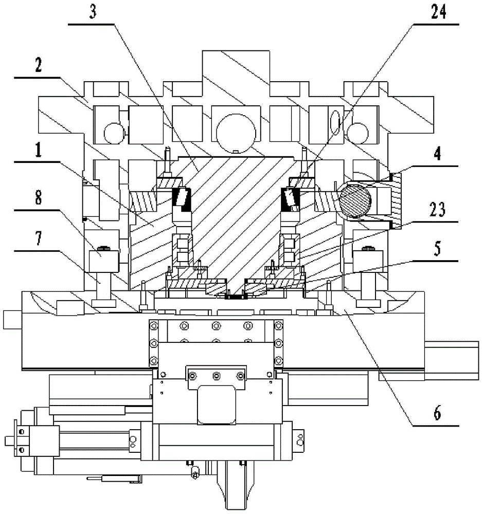 Large gear grinding machine grinding wheel rack rotation device and rotation control method thereof