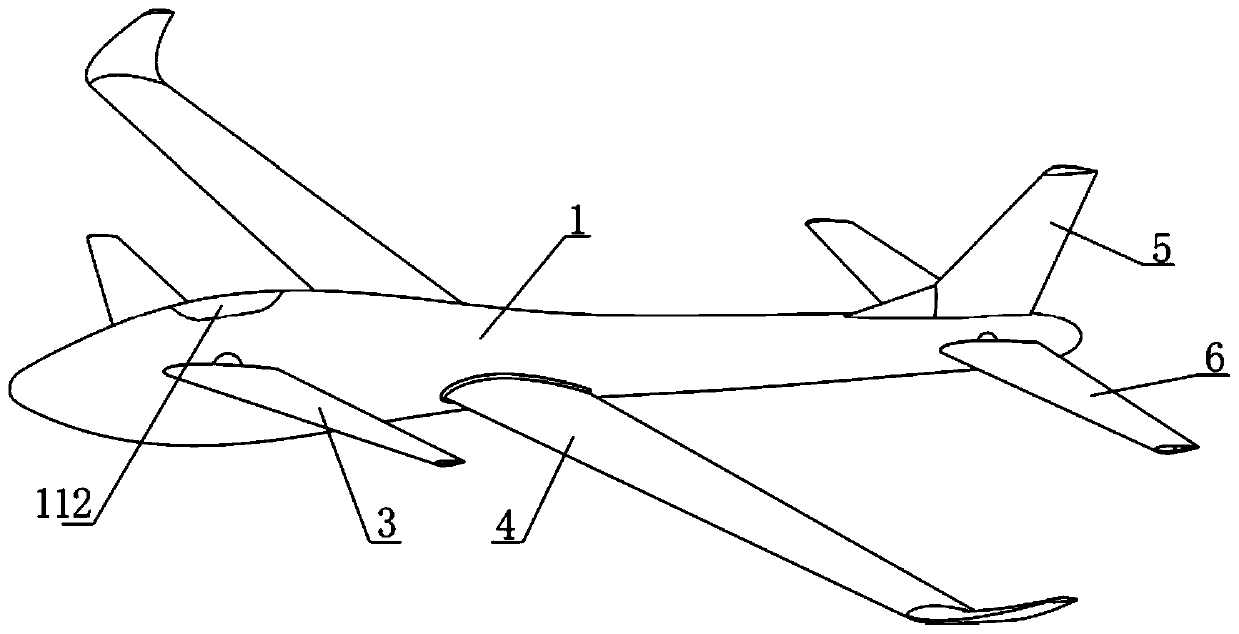 Three-wing surface adjustable hand throwing airplane