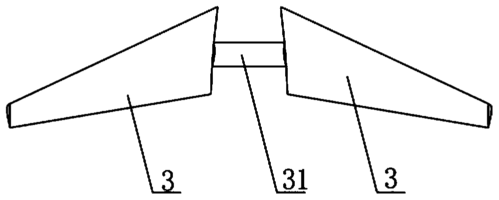 Three-wing surface adjustable hand throwing airplane