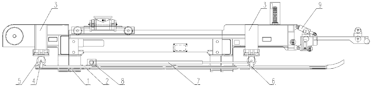 Automatic-moving-type stepping machine tail device