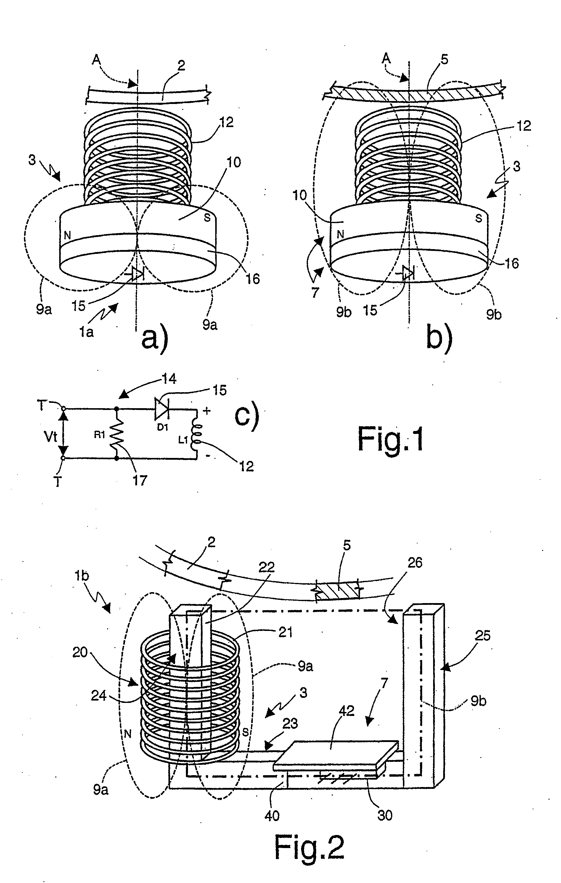 Detecting device of the angular position of a rotating member of an electric household appliance, in particular the drum of a washing machine