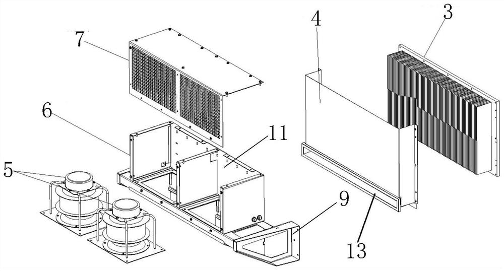 A combined air cooling device for subway traction converter