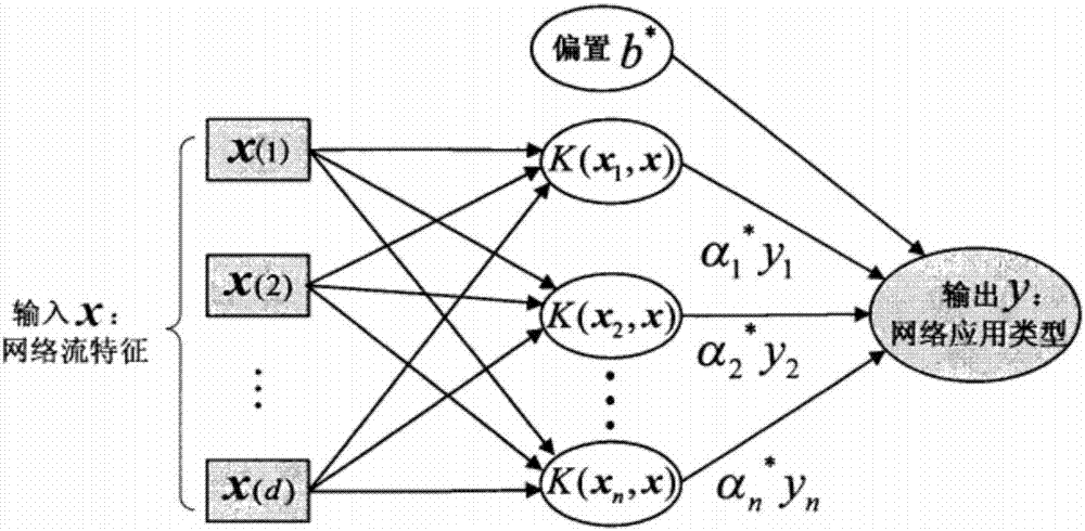 Establishment method of dark web traffic recognition model based on SVM machine learning